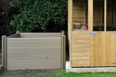 Natural gravel boards used to create a compost bin